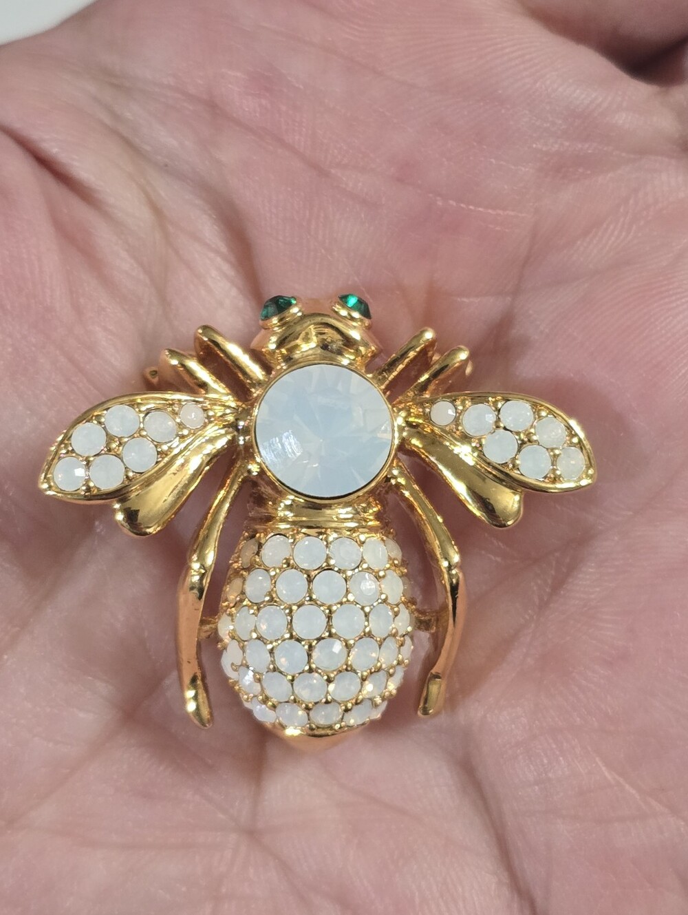 Vintage Joan Rivers Opal Bee October Birthday Brooch - Picture 5 of 14